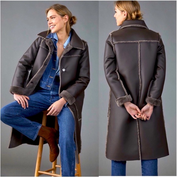 NWT Anthropologie Kerry Reversible Faux Fur Coat - Picture 2 of 4